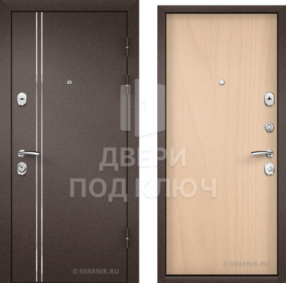 Входная металлическая трехконтурная дверь на дачу ДПК-8983