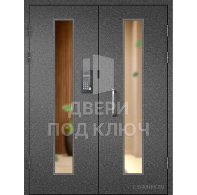 Входная подъездная дверь с окном ДПК-13743